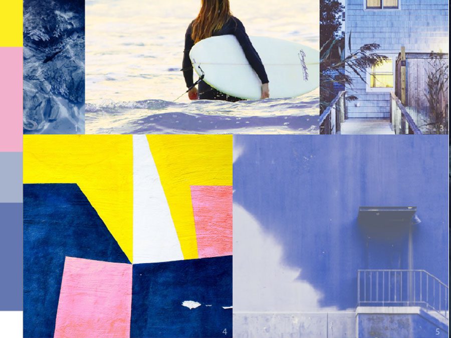 INTO THE BLUE Active colour moodboard S/S 2019