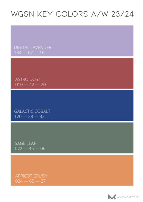 WGSN KEY COLOURS A/W 23/24 - moject